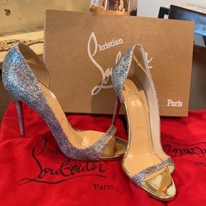 Christian Louboutin silver heels